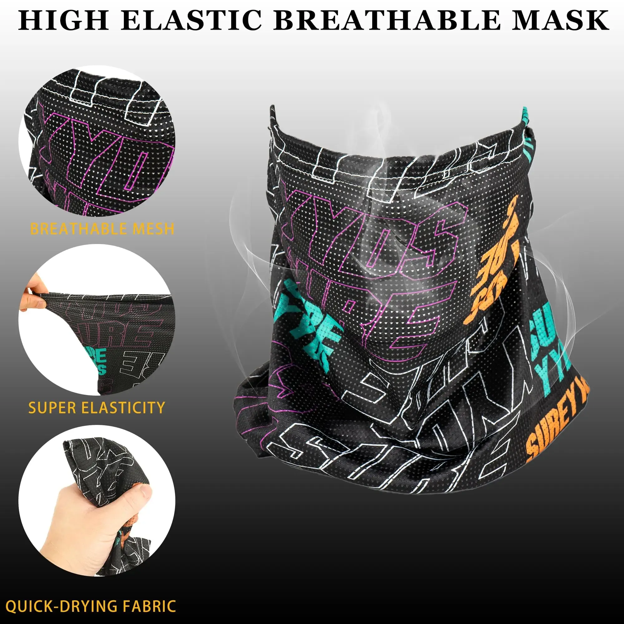 Masque facial anti-UV en soie glacée, style hip-hop, respirant, idéal pour la randonnée et le cyclisme 3