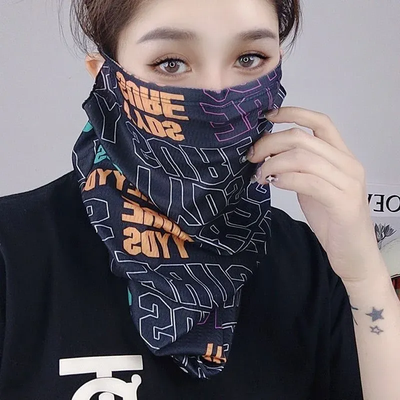 Masque facial anti-UV en soie glacée, style hip-hop, respirant, idéal pour la randonnée et le cyclisme 7