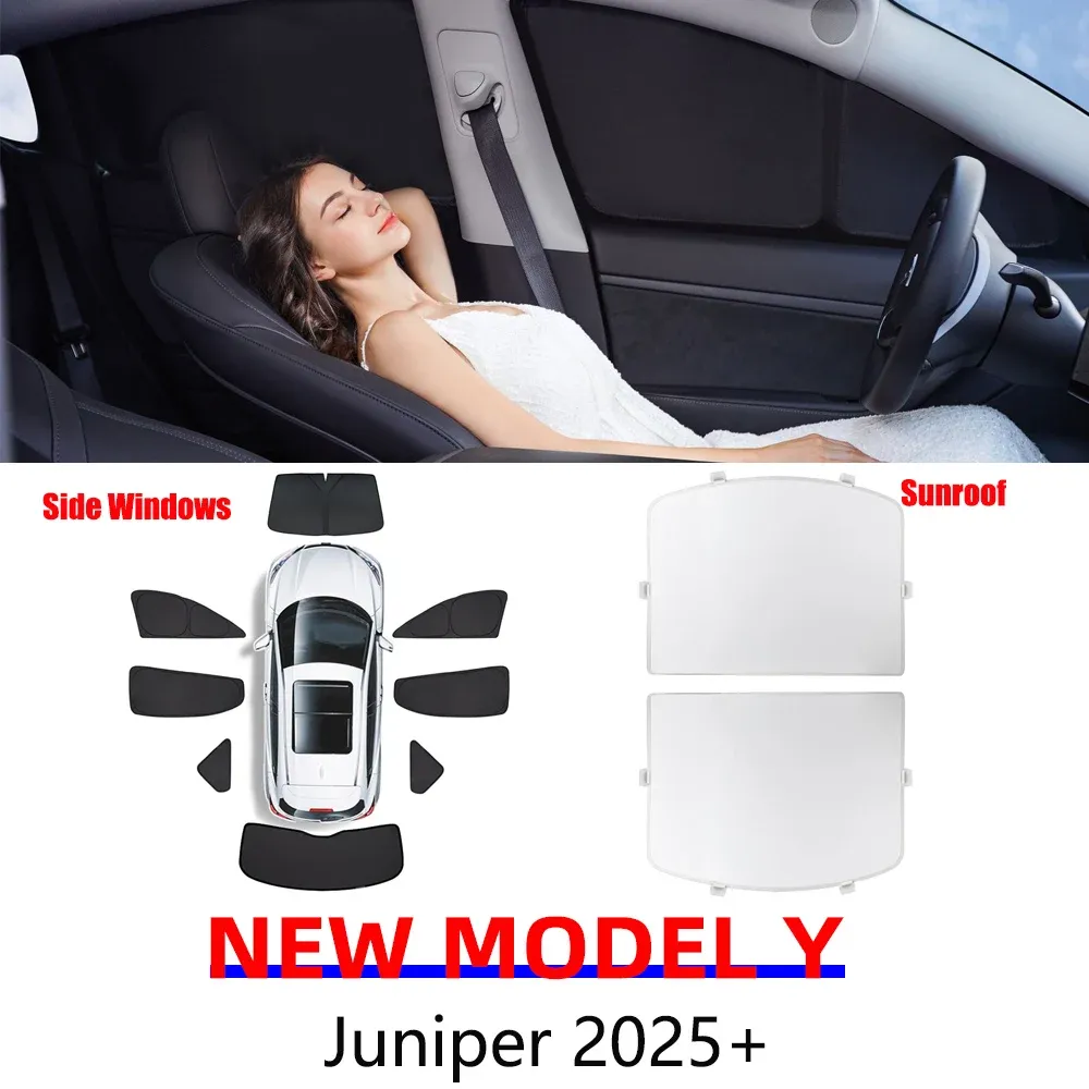 Pare-soleil avant, arrière et latéral pour Tesla Model Y Juniper 2025-2026