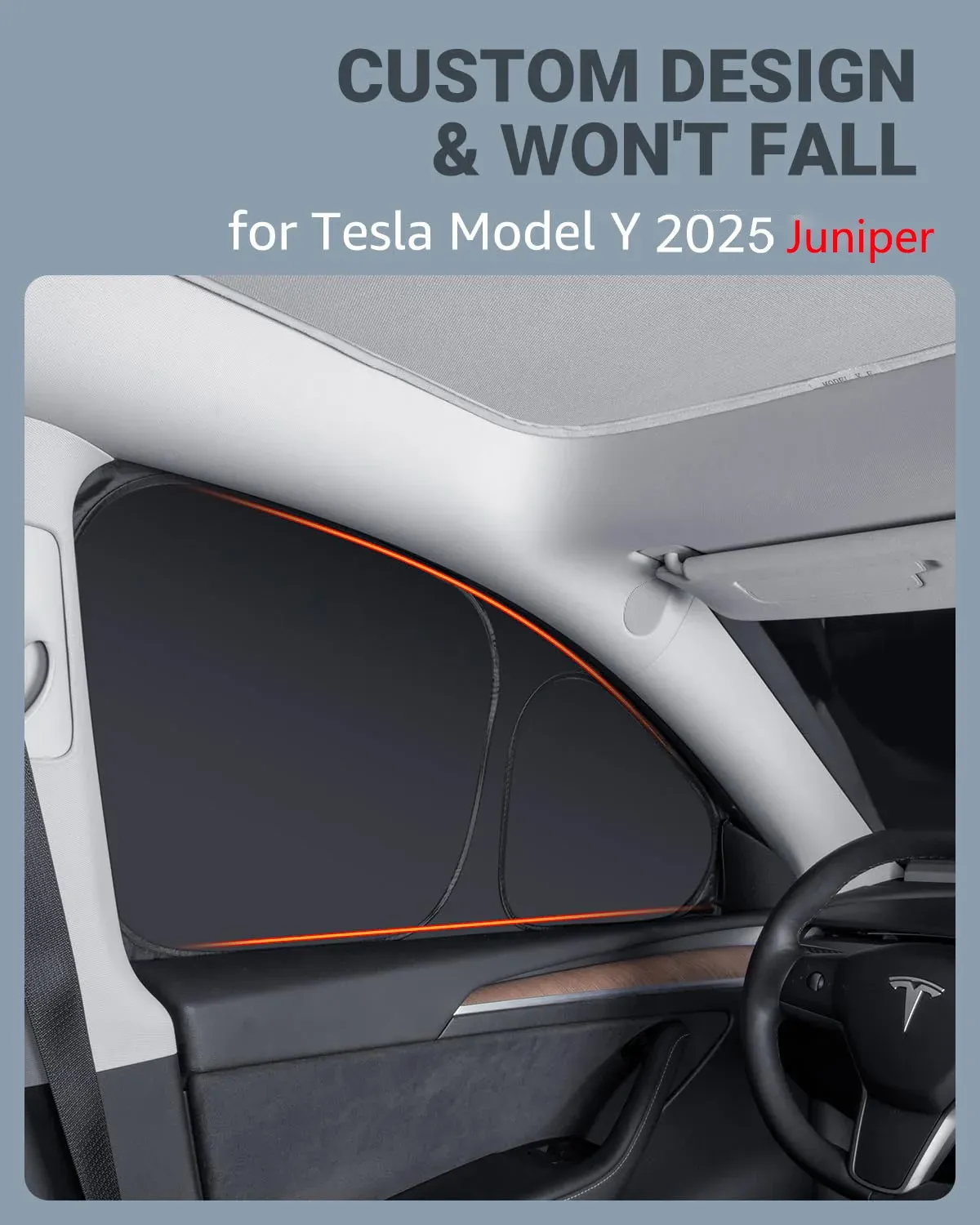 Pare-soleil pour Tesla Model Y Juniper, vue d'ensemble