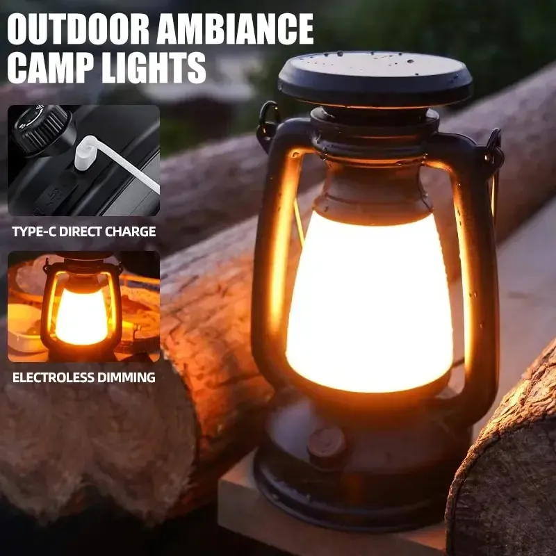Lampe LED rechargeable rétro cheval, lampe d'ambiance décorative pour bureau, extérieur et camping