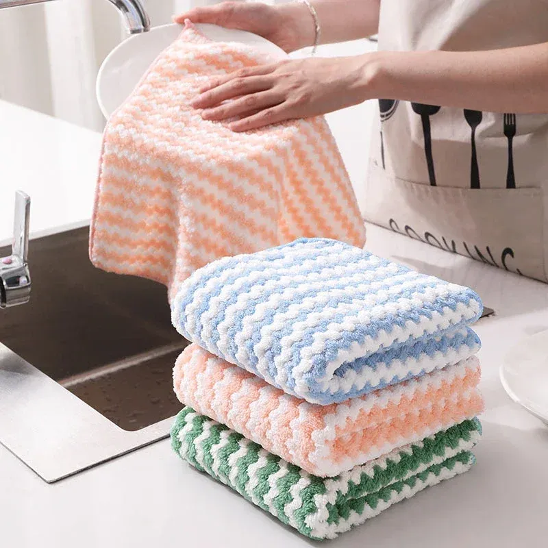 Chiffon de nettoyage absorbant en microfibre pour la vaisselle et l'entretien ménager, polyvalent, lot de 5 ou 10 3