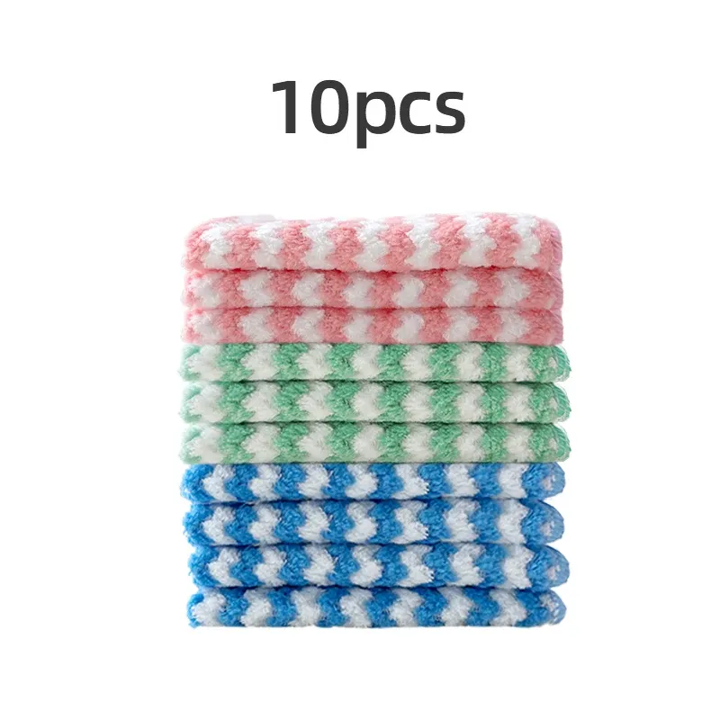 Chiffon de nettoyage absorbant en microfibre pour la vaisselle et l'entretien ménager, polyvalent, lot de 5 ou 10 8