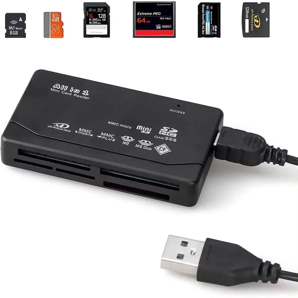 Lecteur de carte USB-C 8 en 1, lecteur multifonction compatible SD/TF/CF/MS, transfert de données jusqu'à 5 Gbps, adaptateur de carte flash 7