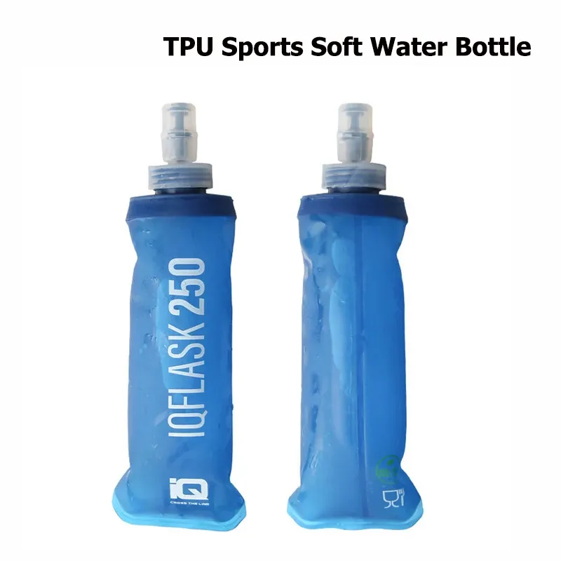 Bouteille d'eau pliable 250 ml / 500 ml, souple, pour le sport, la course, le camping et la randonnée - Image 1