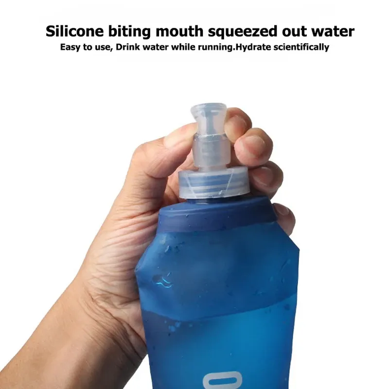 Bouteille d'eau pliable 250 ml / 500 ml, souple, pour le sport, la course, le camping et la randonnée 3