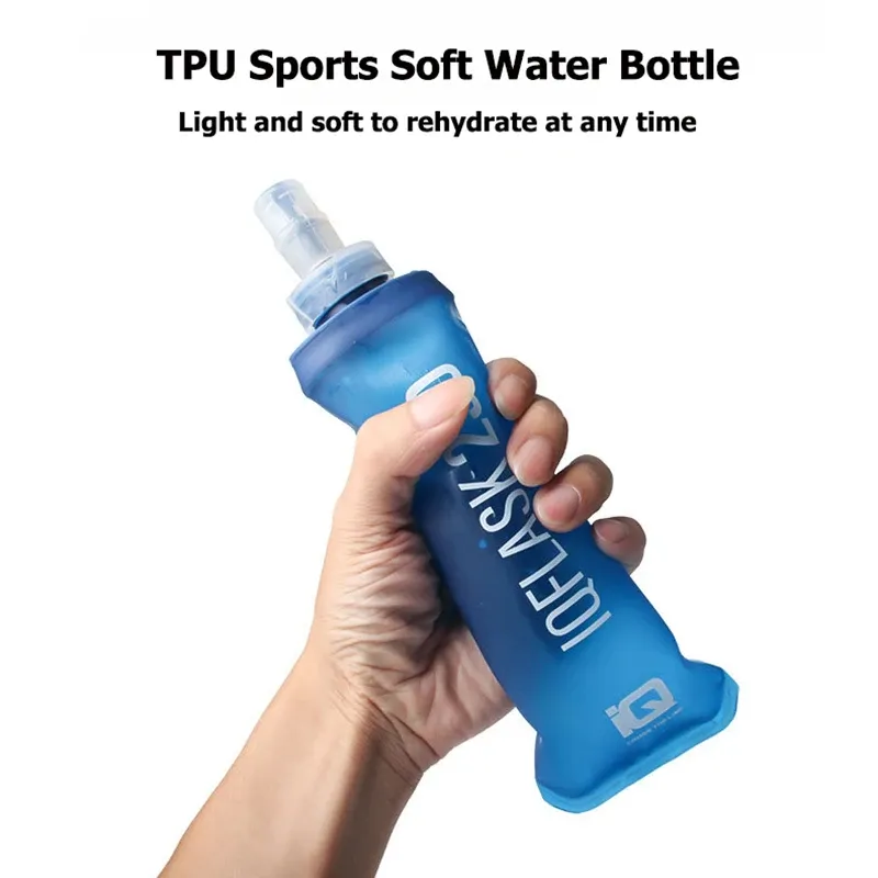 Bouteille d'eau pliable 250 ml / 500 ml, souple, pour le sport, la course, le camping et la randonnée 6