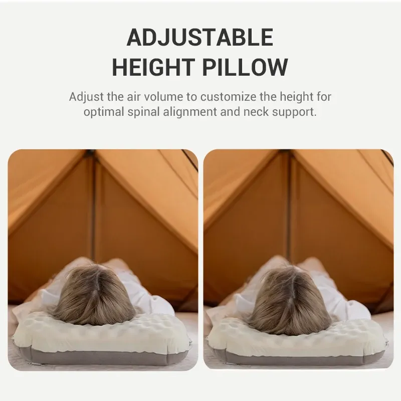 WESTTUNE – Oreiller gonflable de camping portable, pliable et compressible, oreiller de voyage en plein air pour le soutien du cou et des lombaires 2