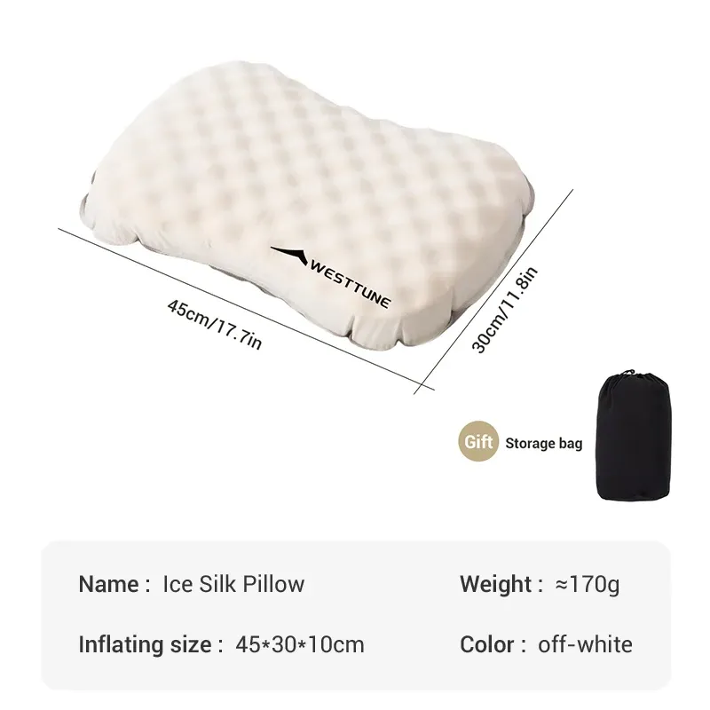 WESTTUNE – Oreiller gonflable de camping portable, pliable et compressible, oreiller de voyage en plein air pour le soutien du cou et des lombaires 7