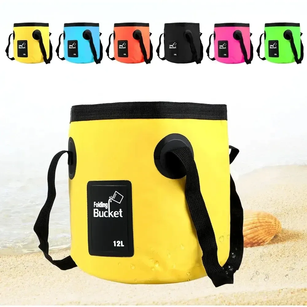 Seau pliant portable pour voyages en plein air, seau d'eau pliable, sac de lavage d'évier, seau de lavage de voiture, multifonction pour le camping