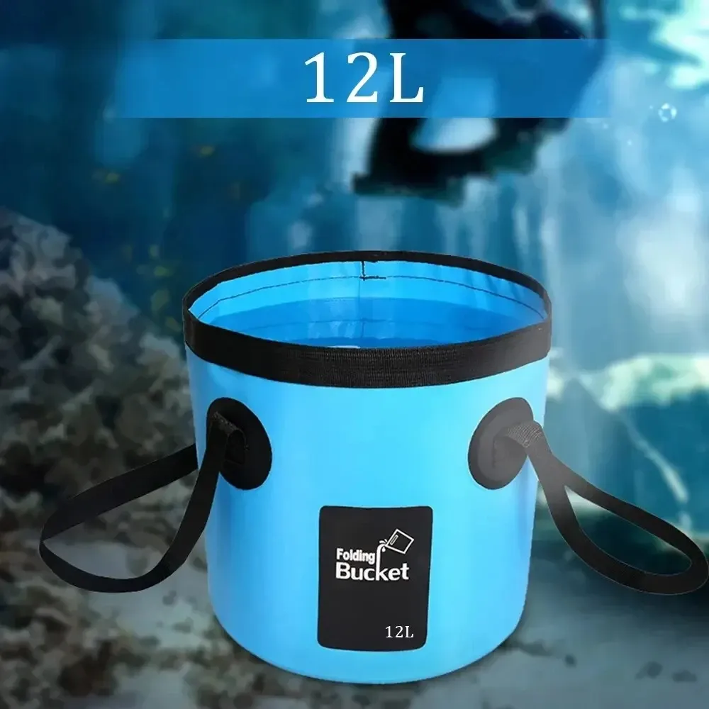 Seau pliant portable pour voyages en plein air, seau d'eau pliable, sac de lavage d'évier, seau de lavage de voiture, multifonction pour le camping 6