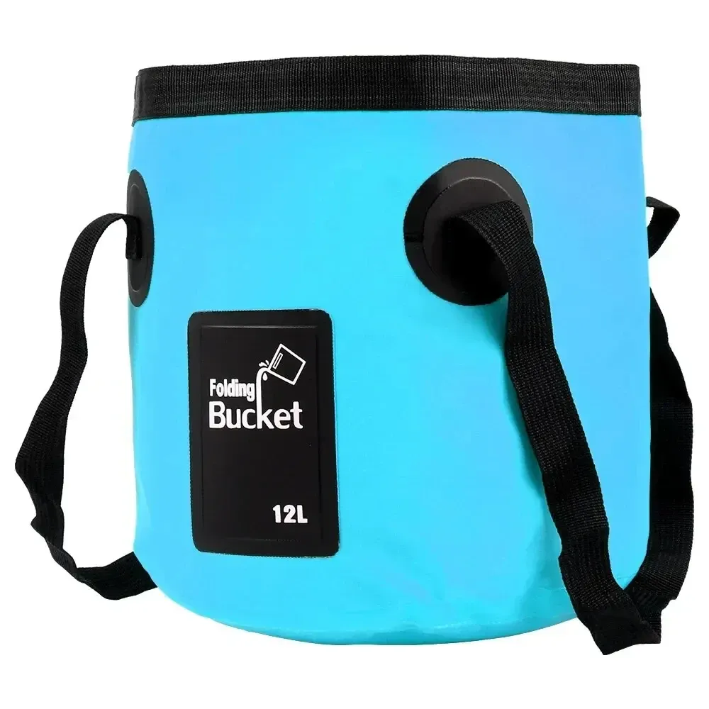 Seau pliant portable pour voyages en plein air, seau d'eau pliable, sac de lavage d'évier, seau de lavage de voiture, multifonction pour le camping 8