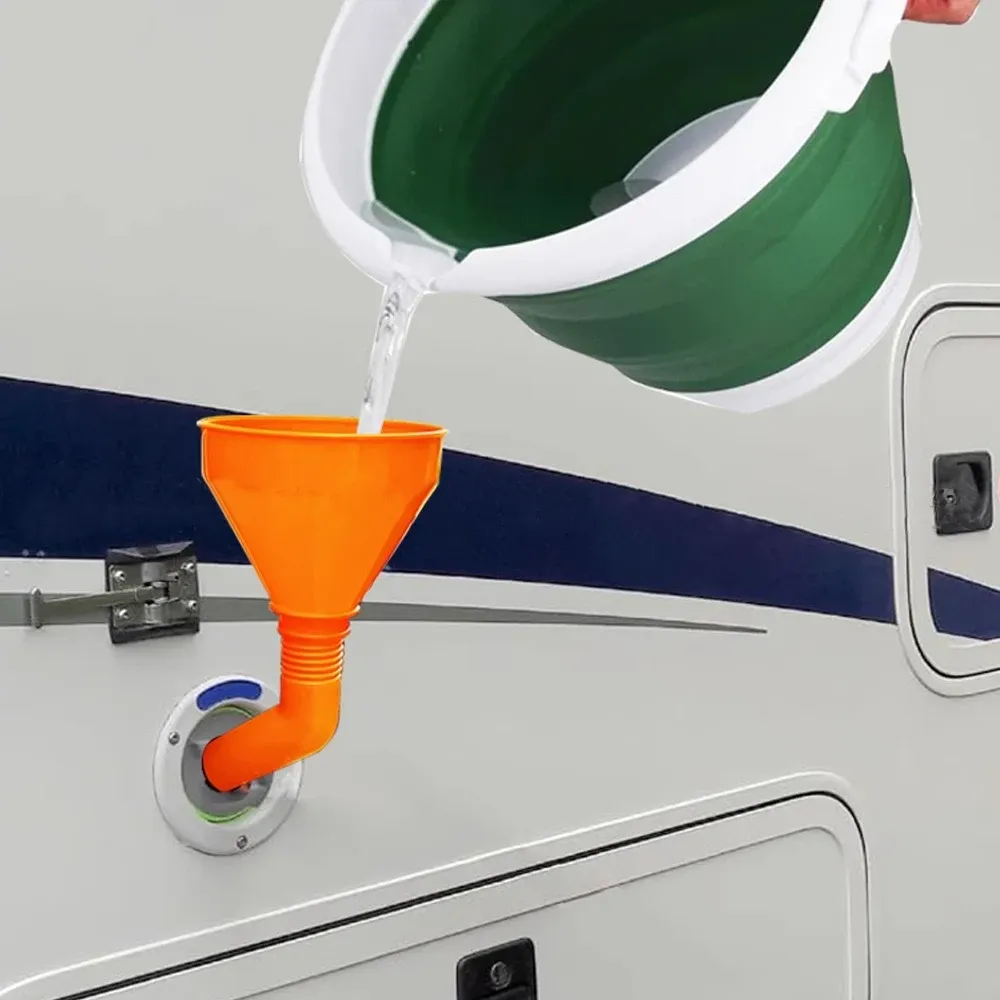 Entonnoir de remplissage d'eau pliable en silicone pour camping-car et caravane, 10 L