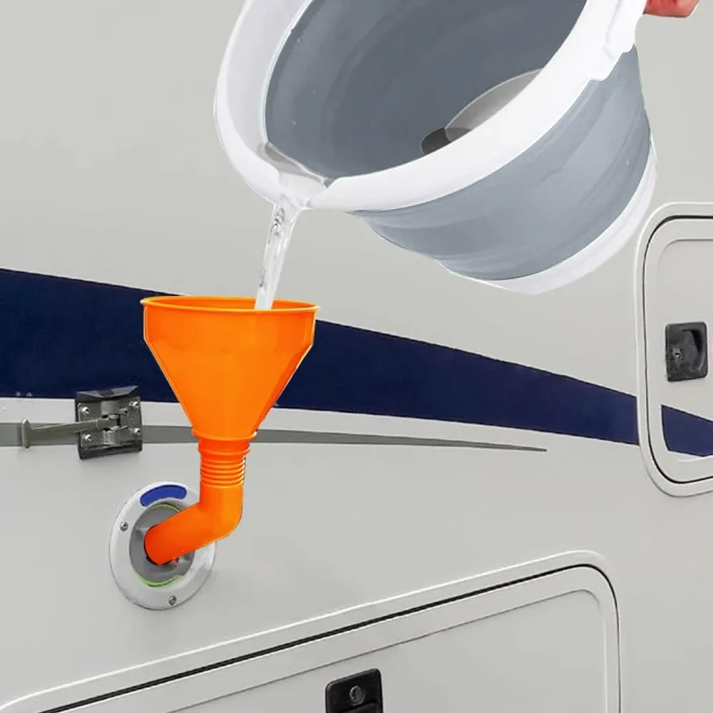 Entonnoir de remplissage d'eau pliable en silicone pour camping-car et caravane, 10 L 8
