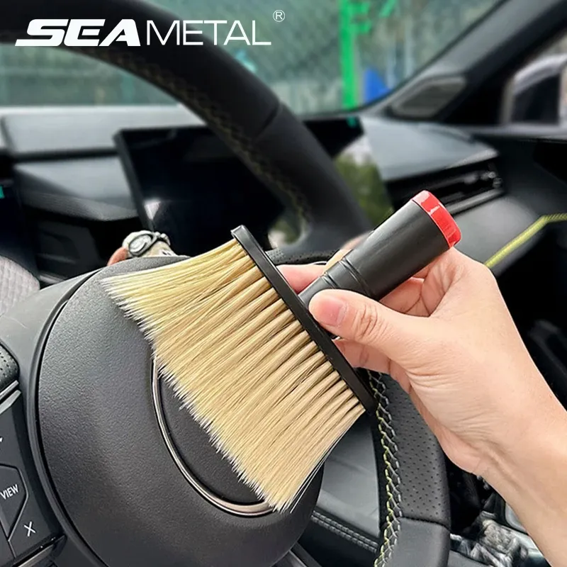 Brosse de lavage SEAMETAL pour voiture, dépoussiéreur de sortie de climatisation, brosse à poils souples pour le nettoyage intérieur automobile - Image 1