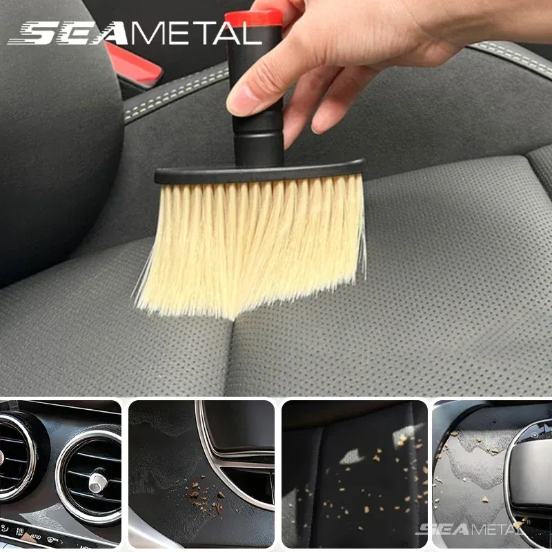 Brosse de lavage SEAMETAL pour voiture, dépoussiéreur de sortie de climatisation, brosse à poils souples pour le nettoyage intérieur automobile 5