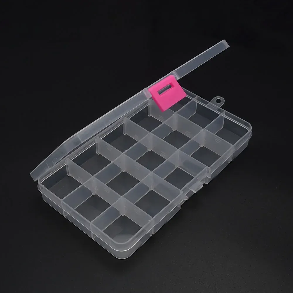 Boîte de rangement en plastique à 6 à 32 compartiments, coffret à bijoux avec séparateurs pour perles, idéal pour l'artisanat et la couture 5