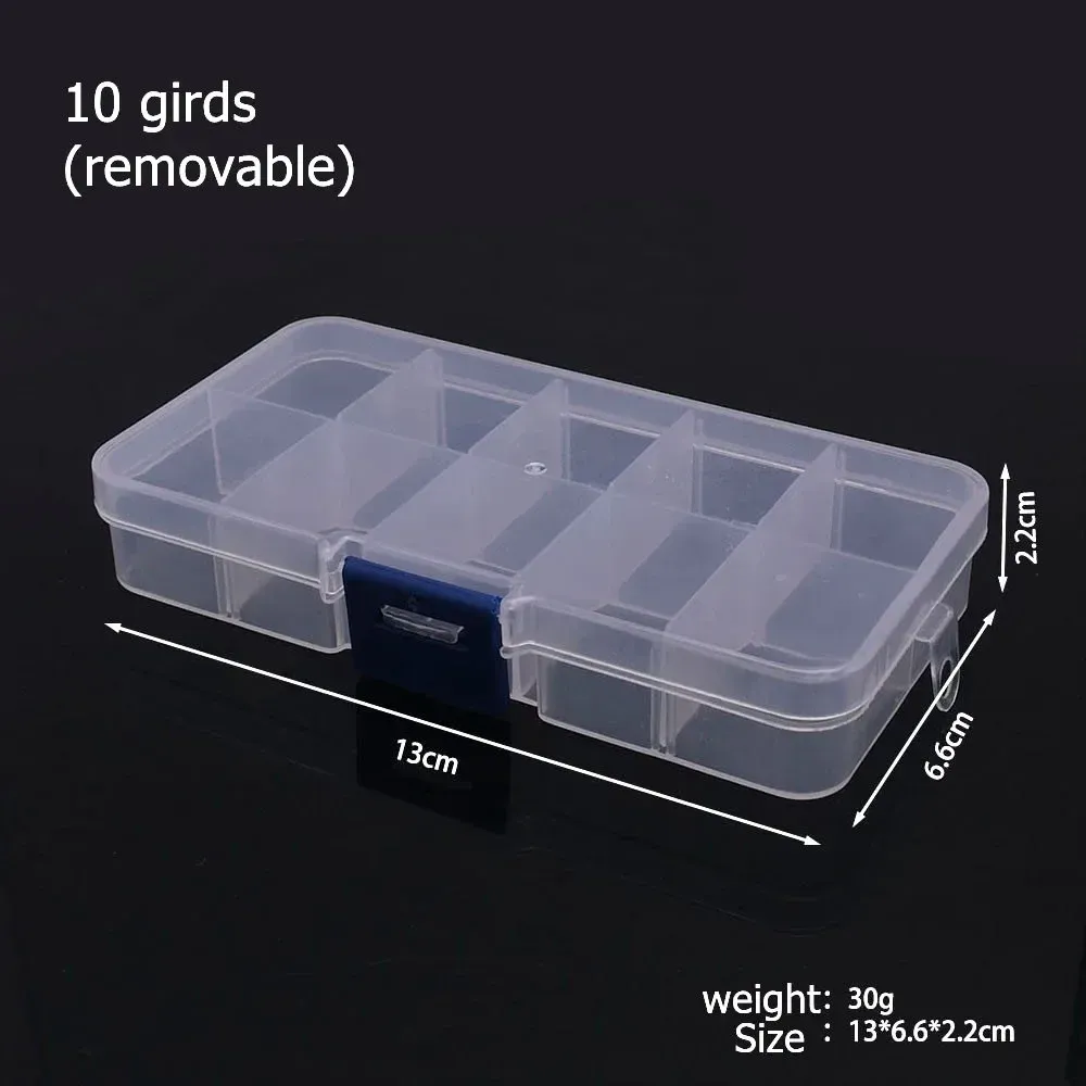 Vue détaillée du coffret de rangement avec compartiments
