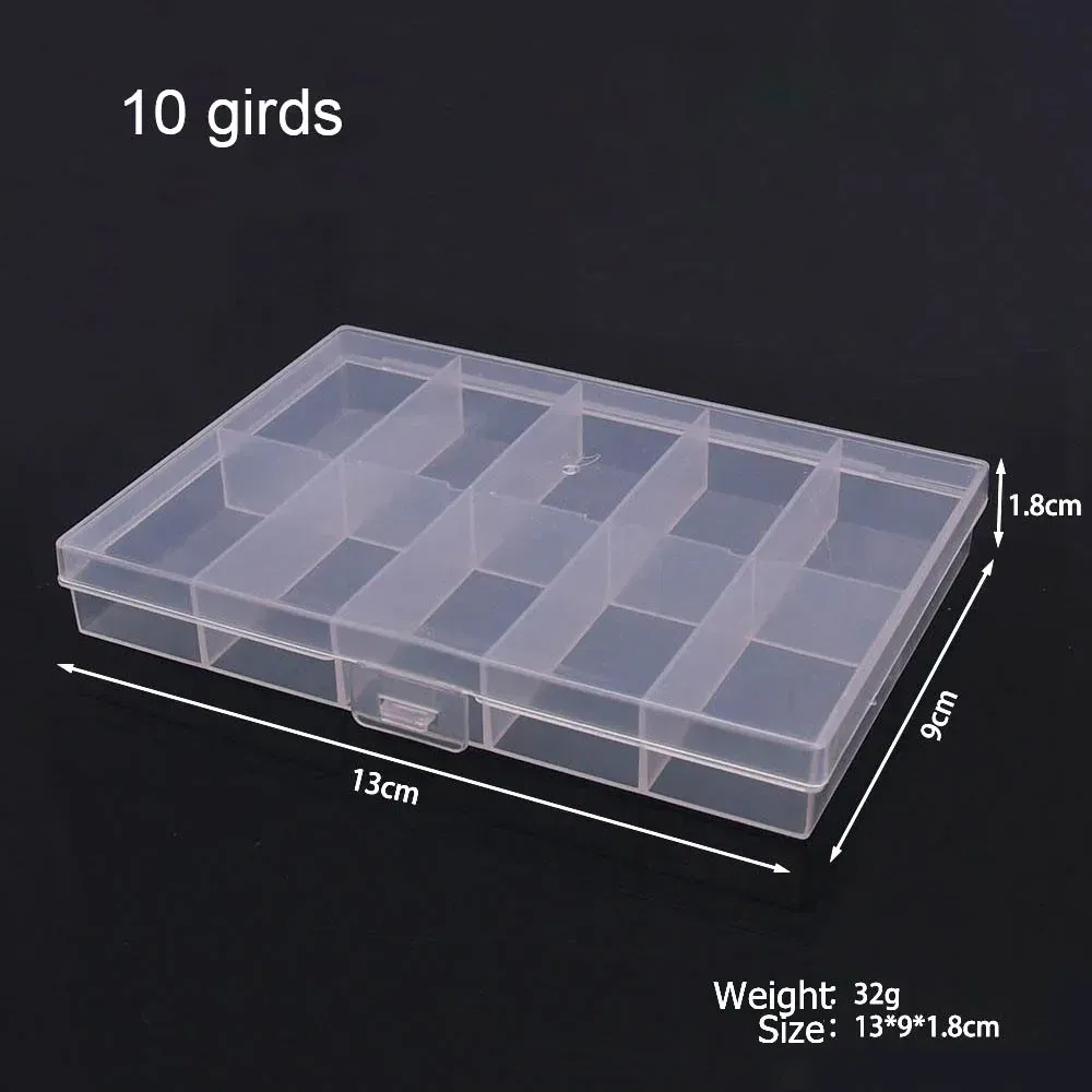 Boîte de rangement en plastique à 6 à 32 compartiments, coffret à bijoux avec séparateurs pour perles, idéal pour l'artisanat et la couture 15