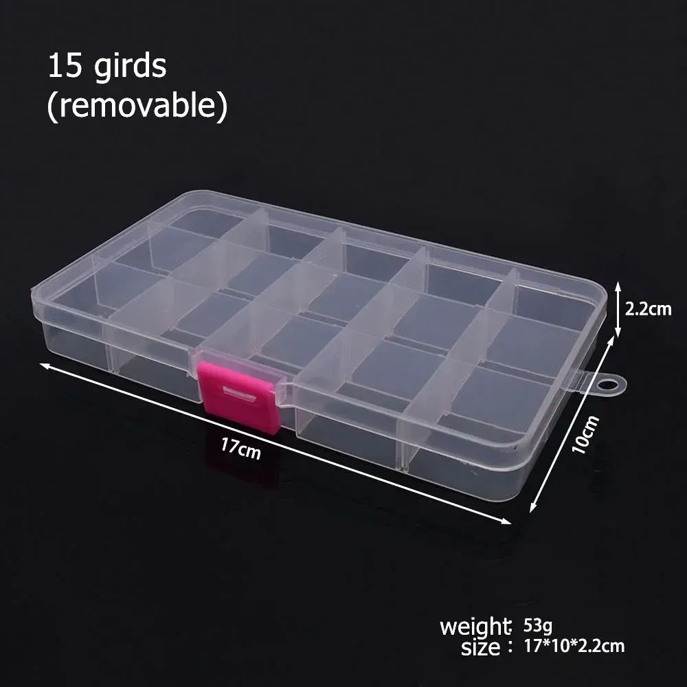 Boîte de rangement en plastique à 6 à 32 compartiments, coffret à bijoux avec séparateurs pour perles, idéal pour l'artisanat et la couture 17