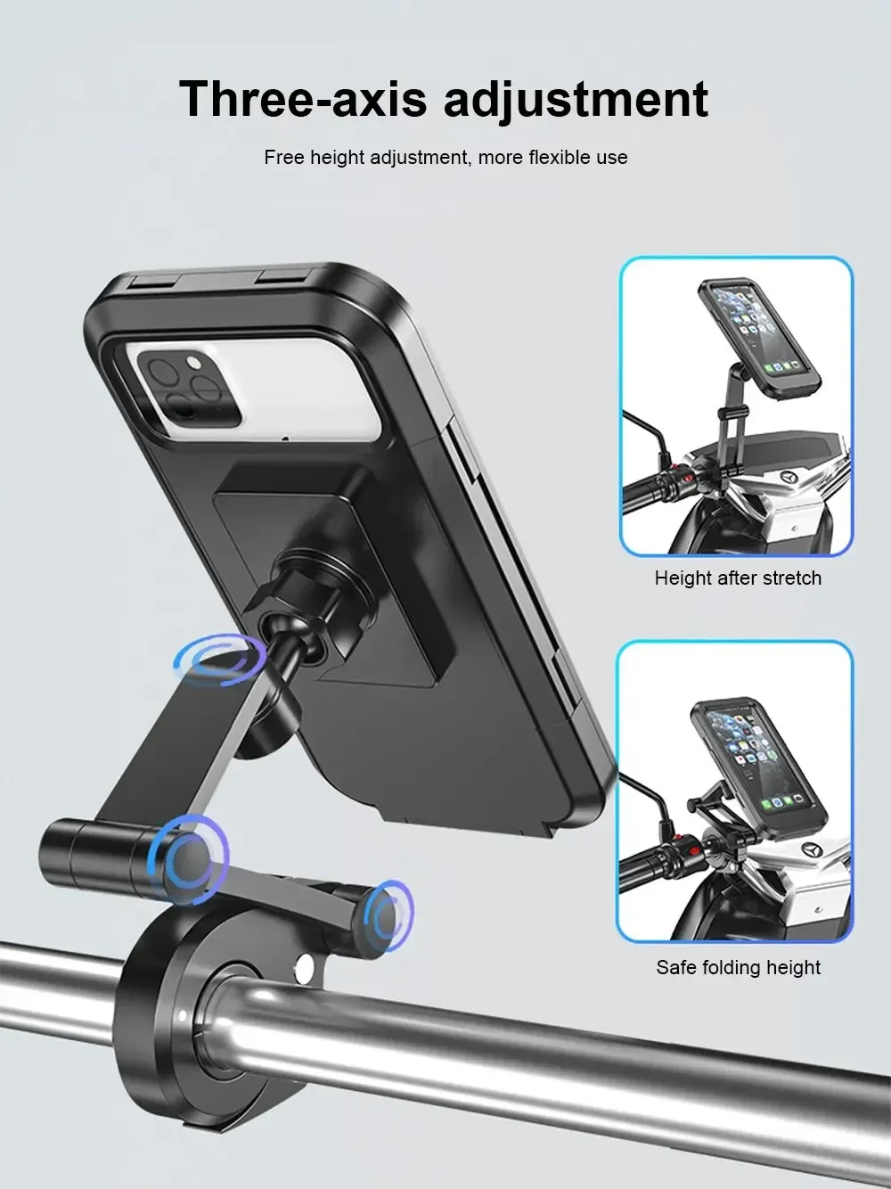 Support de téléphone étanche pour moto, fixation magnétique