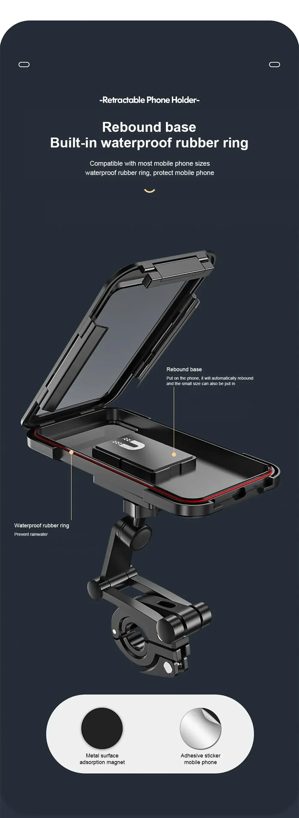 Support de téléphone étanche pour moto, étui protecteur