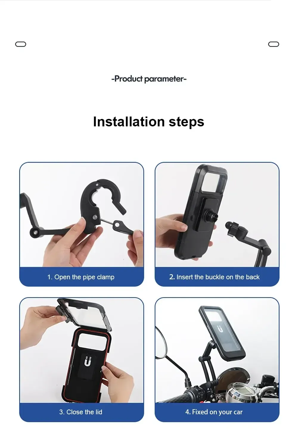 Support de téléphone étanche pour moto, étanchéité