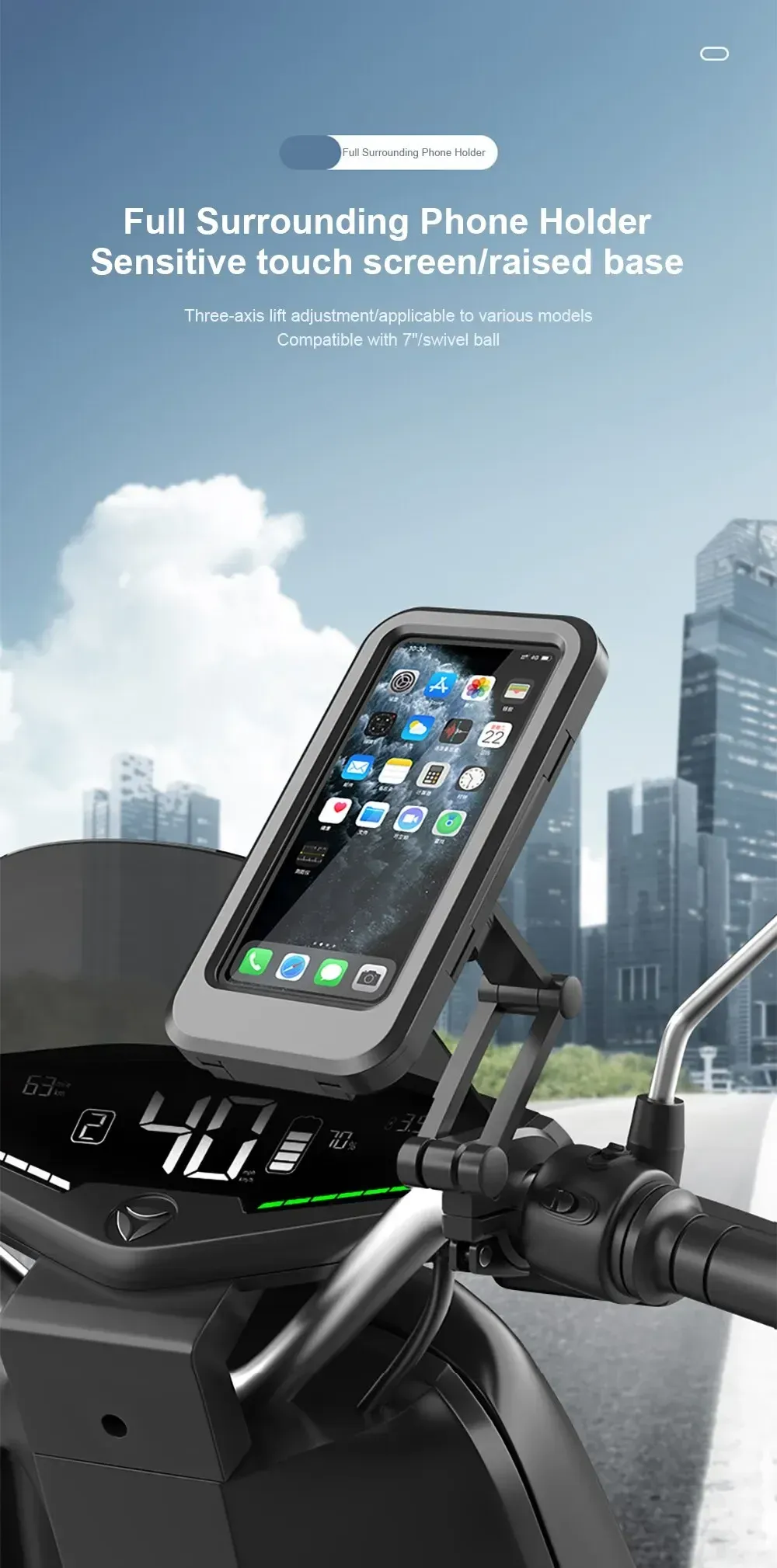 Support de téléphone étanche pour moto, utilisation à vélo