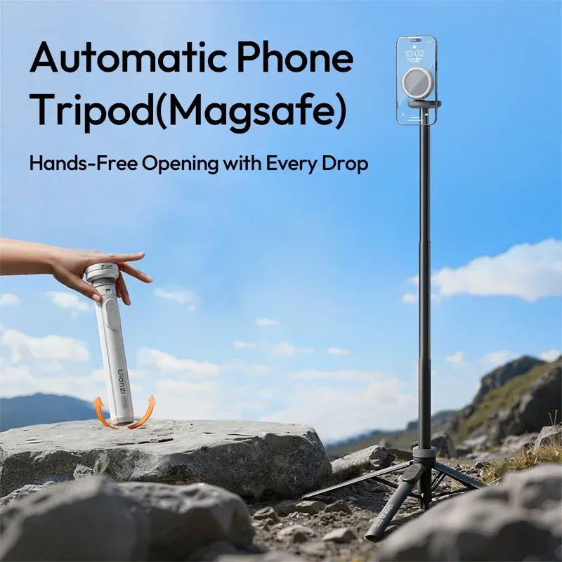 Trépied de téléphone automatique Ulanzi MT85 MagSafe, aimant double face, télécommande sans fil 10 m, pour perche à selfie de voyage en plein air, original 2