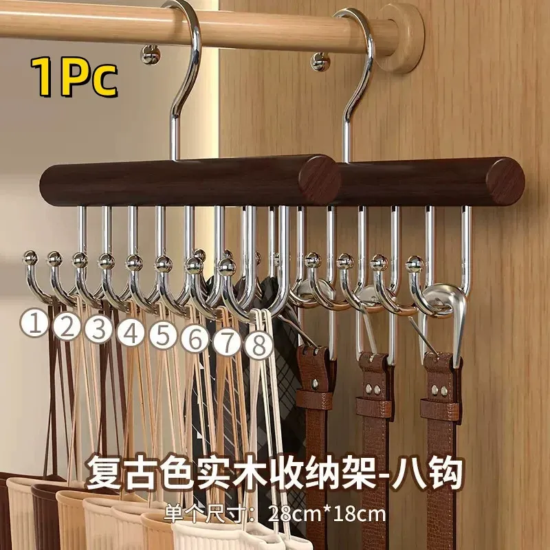 Organisateur de cintres en bois à plusieurs crochets pour sous-vêtements, soutiens-gorge et gilets, gain de place, support de rangement durable pour vêtements 9