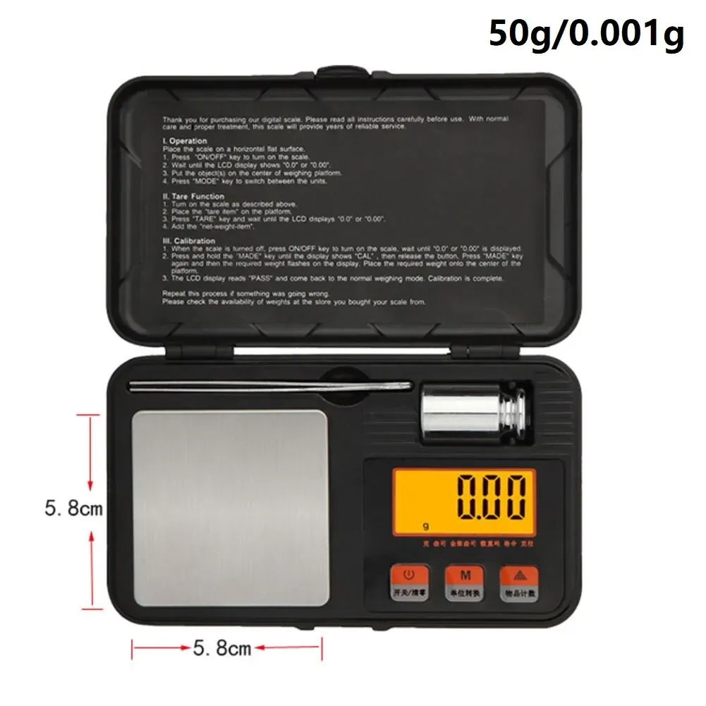 Mini balance électronique de poche haute précision 200 g / 0,01 g – 50 g / 0,001 g 7