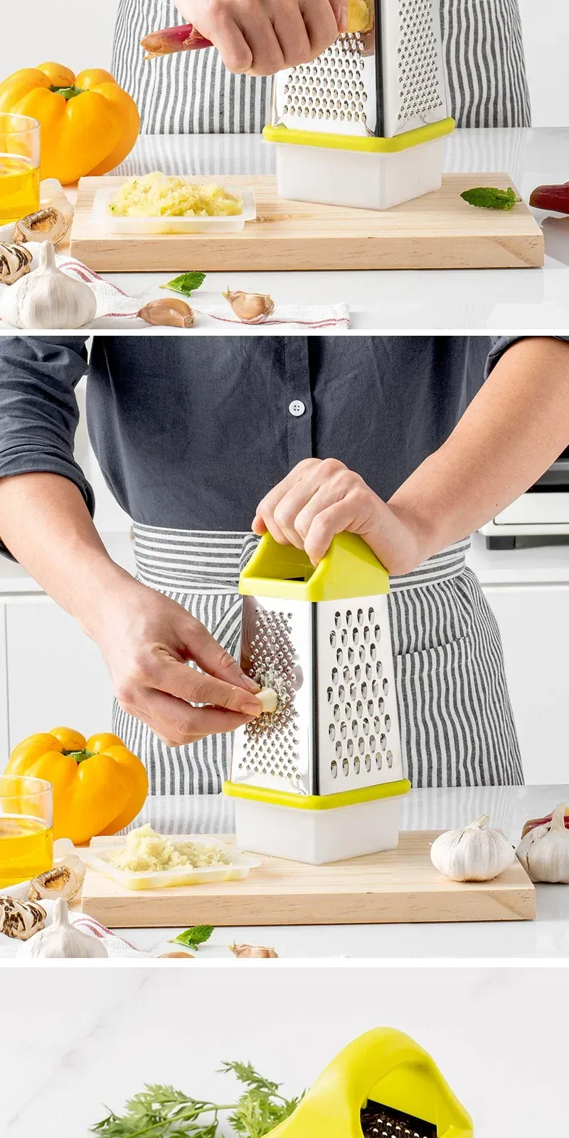 Accessoire de cuisine multifonctionnel en situation