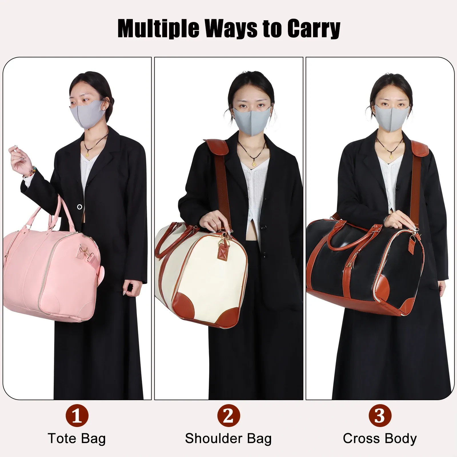 Sac de voyage pliable finition soignée