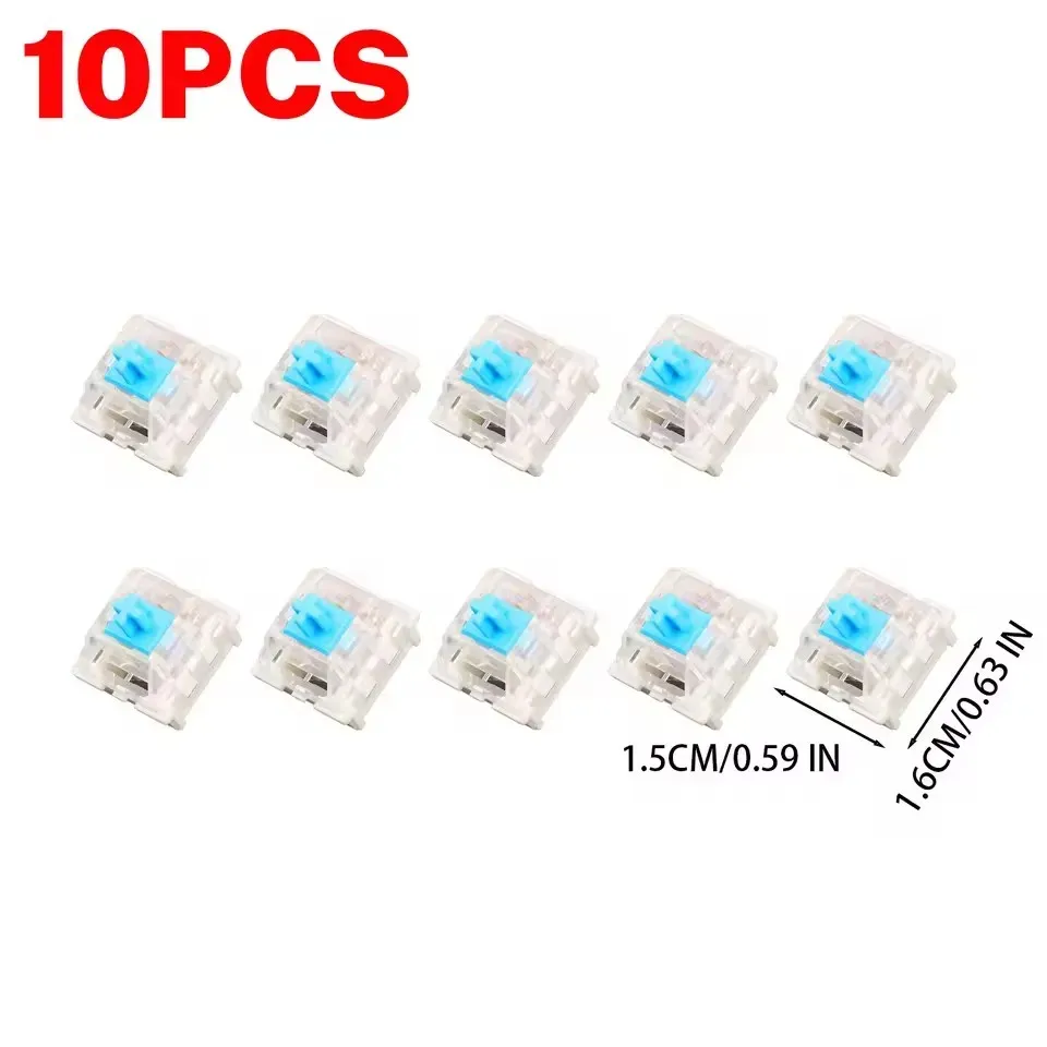 Interrupteurs mécaniques de remplacement à 3 broches pour clavier DIY, lot de 10 ou 30 : bleu, rouge, marron 10