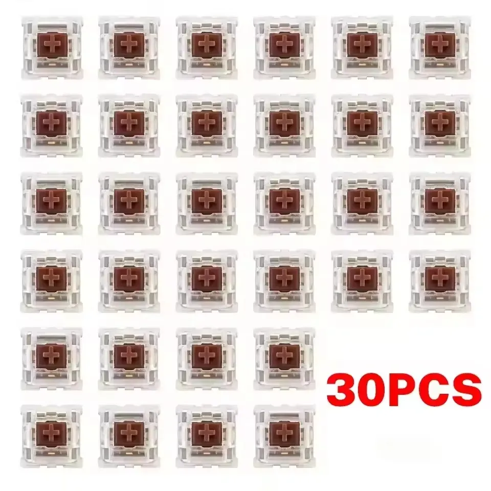 Interrupteurs mécaniques de remplacement à 3 broches pour clavier DIY, lot de 10 ou 30 : bleu, rouge, marron 15