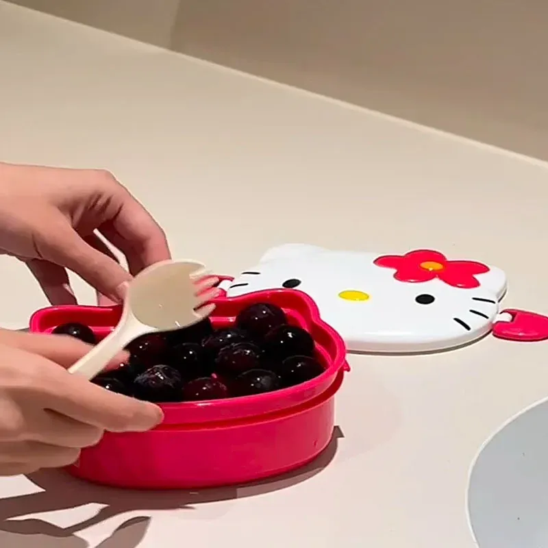 Boîte à lunch portable Hello Kitty avec couverts, boîte bento et conteneur de collations 4