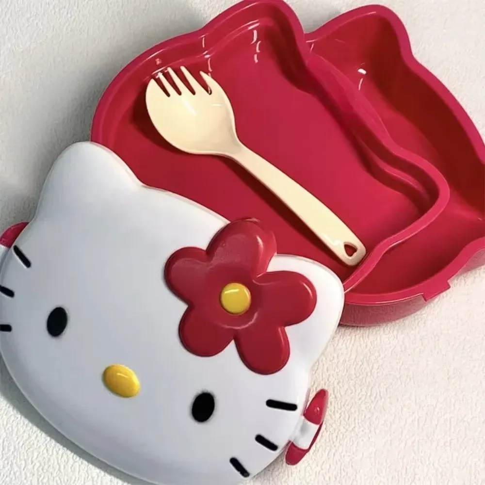 Boîte à lunch portable Hello Kitty avec couverts, boîte bento et conteneur de collations 7