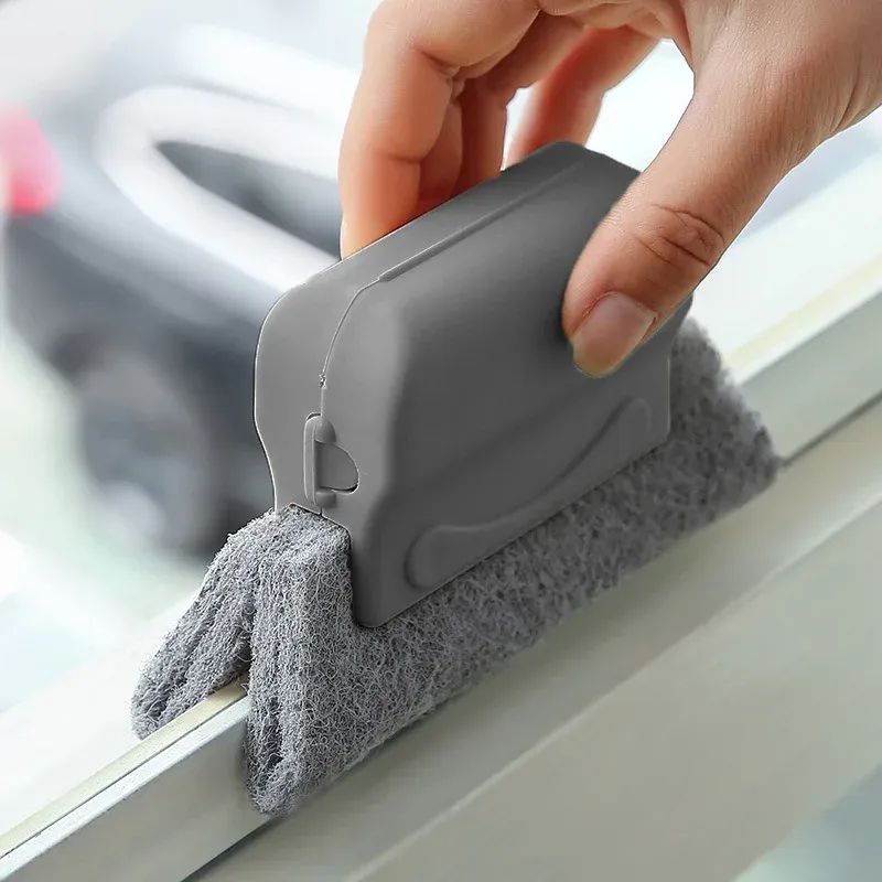 Outil de nettoyage 2 en 1 pour rainures : brosse pour cadres de fenêtre, rails de porte coulissante et fentes à main 8