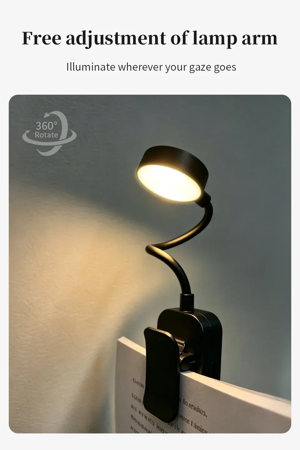 Lampe de lecture en contexte de vie quotidienne