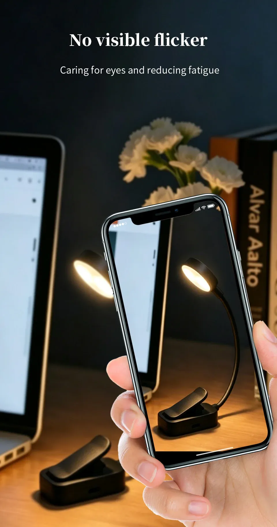Lampe de lecture utilisée en extérieur