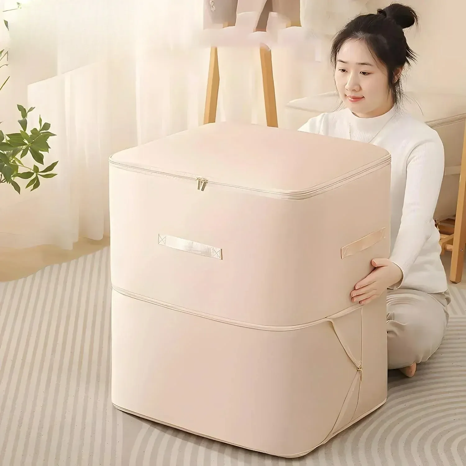 Sac de compression grand format pour couettes et vêtements, organisateur de placard ultra-compact à compression automatique - Image 1