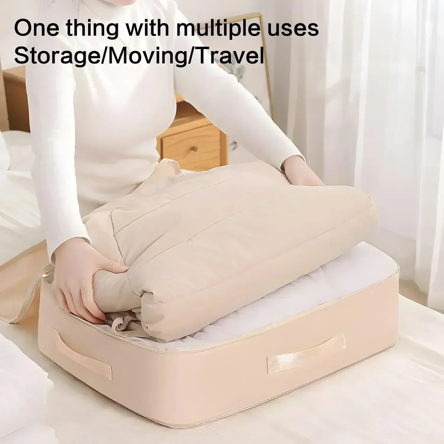 Sac de compression grand format pour couettes et vêtements, organisateur de placard ultra-compact à compression automatique 2