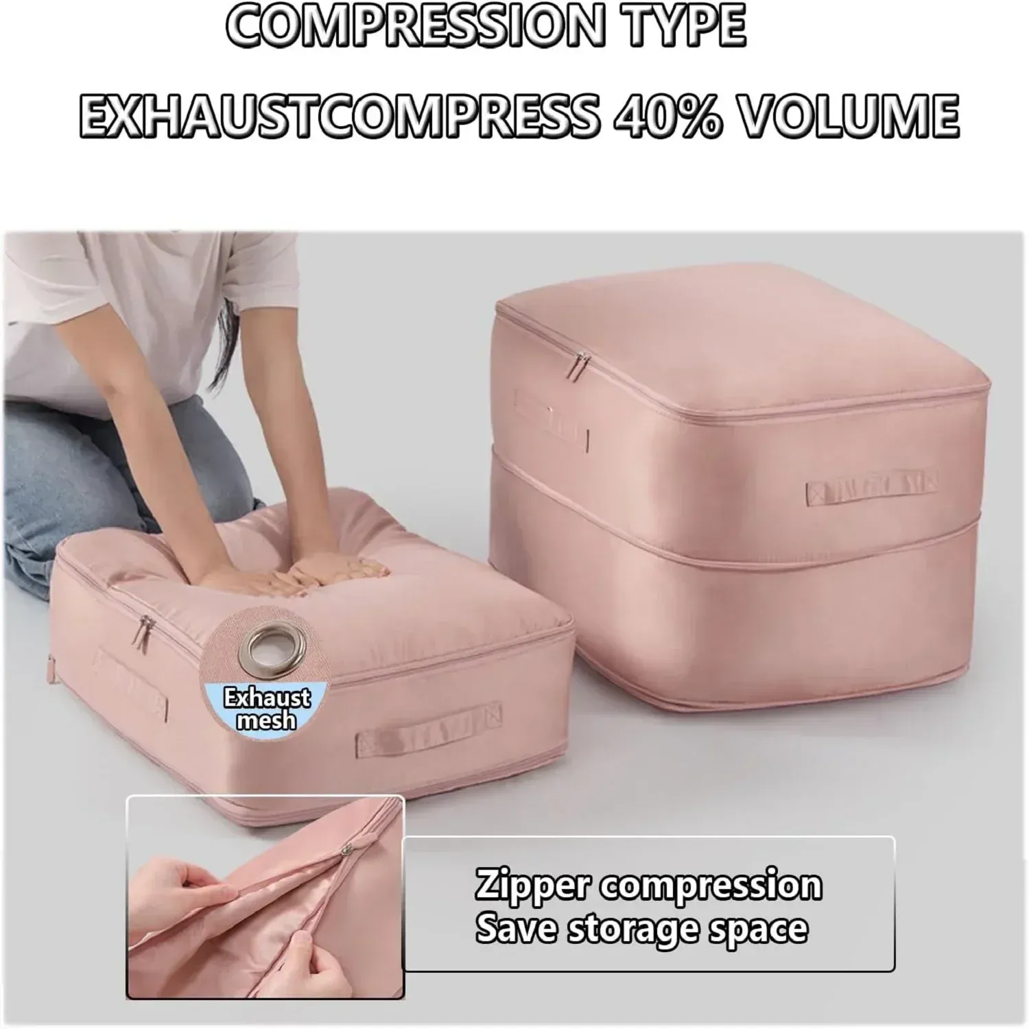Sac de compression vu de côté
