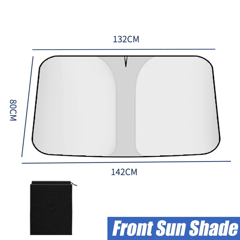 Pare-soleil réfléchissant anti-UV pour pare-brise arrière de voiture, isolant thermique et pliable avec pochette de rangement 8