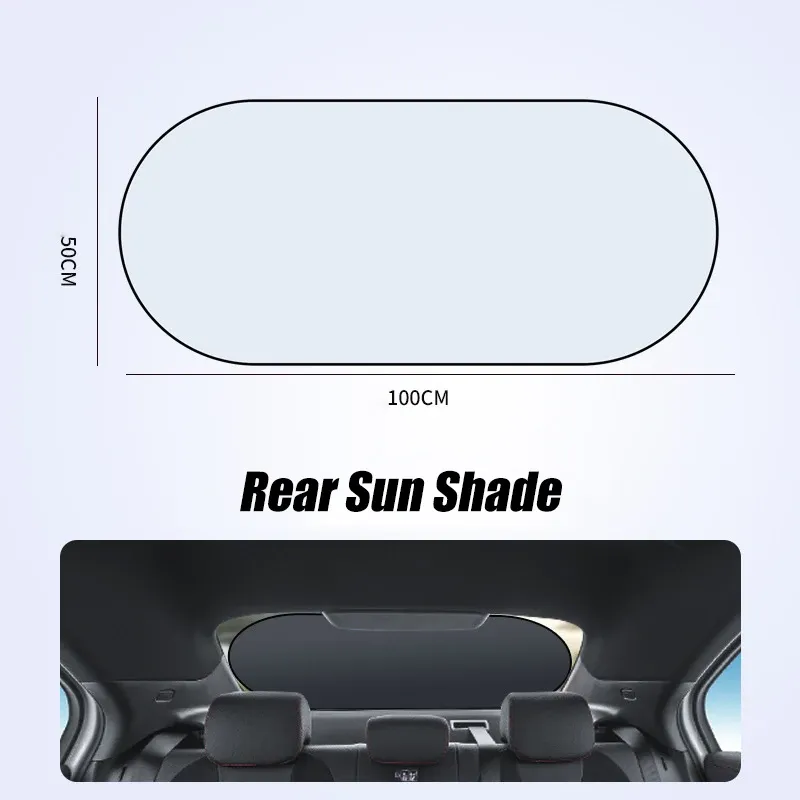 Pare-soleil réfléchissant anti-UV pour pare-brise arrière de voiture, isolant thermique et pliable avec pochette de rangement 9