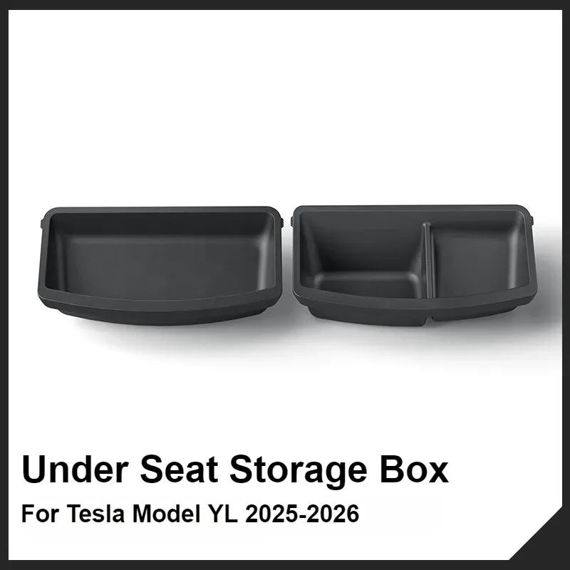 Boîte de rangement sous siège pour Tesla Modèle 2026 YL 6 places, tiroir en TPE, organisateur de sièges avant et arrière, accessoires d'intérieur 2