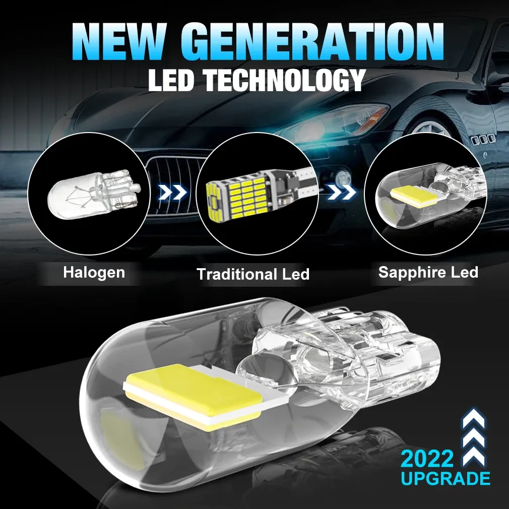 2x Ampoules LED W5W T10 CANBUS sans erreur, 5W5 DC 12V, 6000K, compatibles 194 et 168, pour éclairage intérieur de voiture (plafonnier, dôme), feux de signalisation Auto, disponibles en blanc, ambre et rouge 3