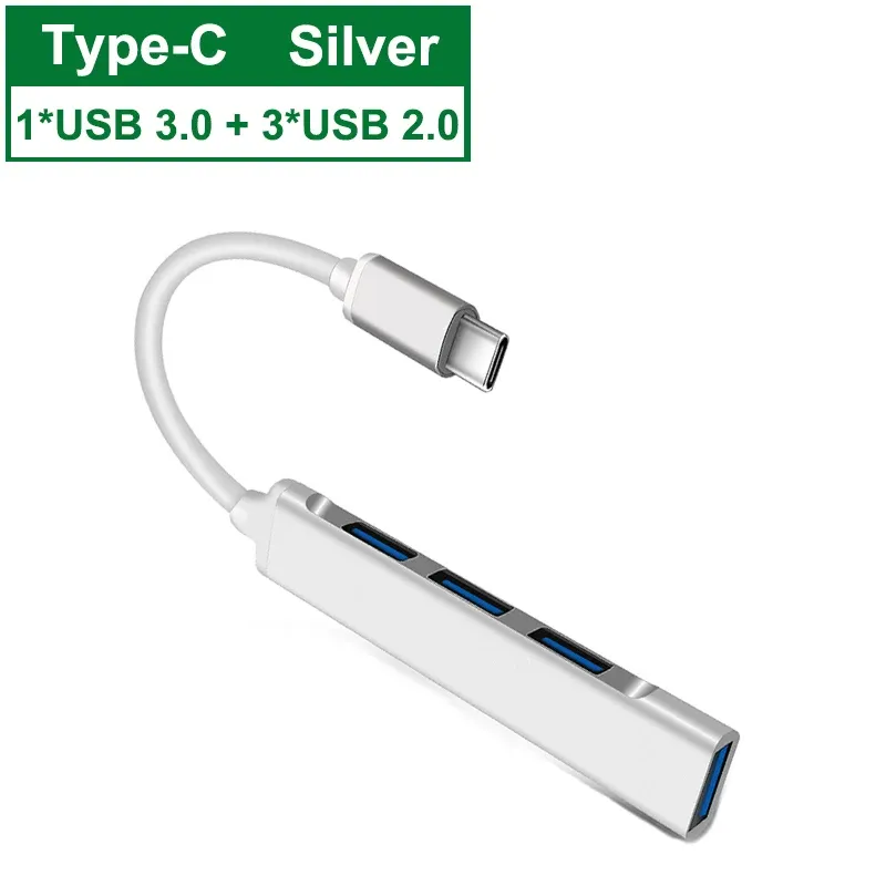 Hub USB-C 3.0 4 ports, adaptateur OTG multi-répartiteur pour MacBook Pro 13/15 et MacBook Air, Xiaomi, Lenovo et PC 7
