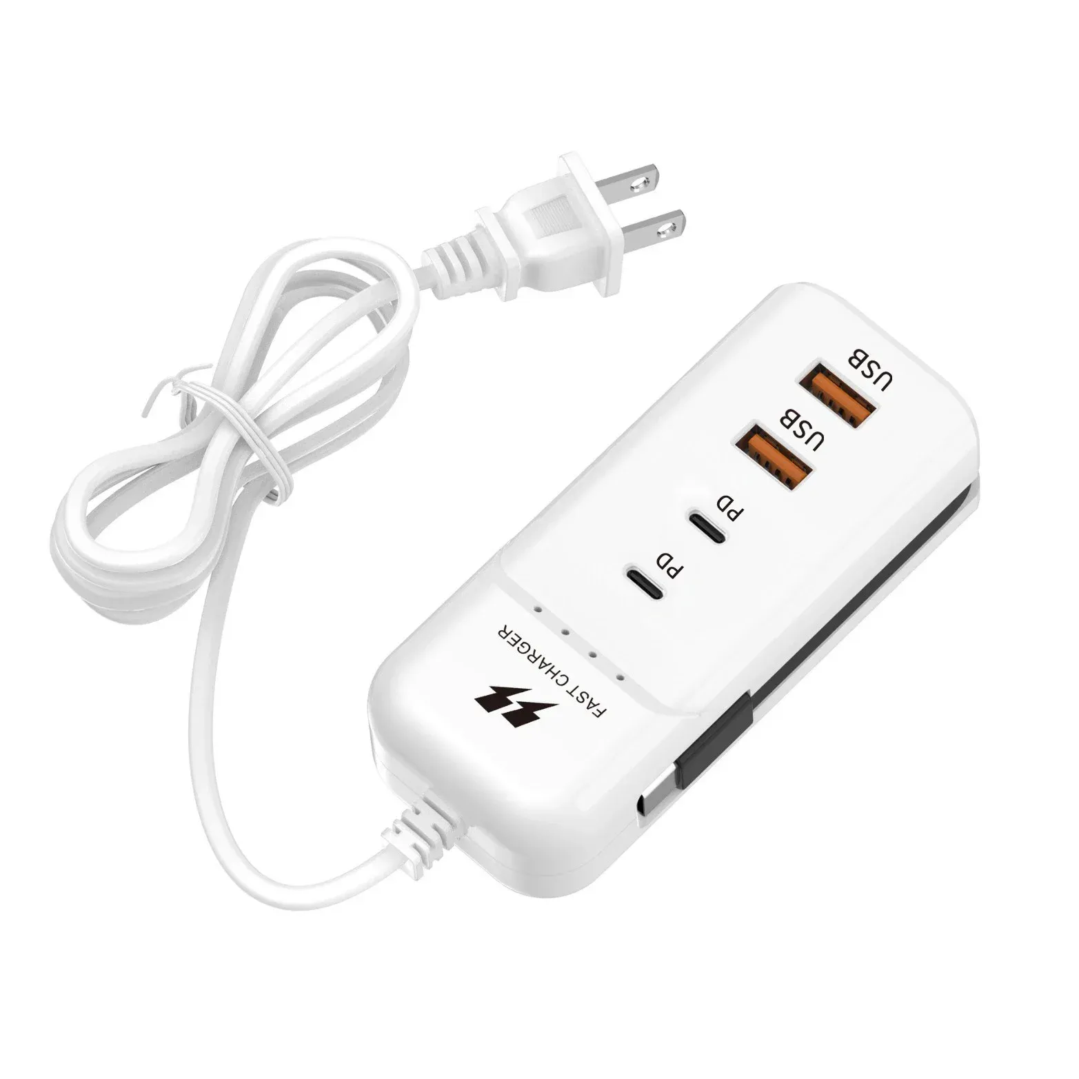 Chargeur USB-C PD à charge rapide avec hub multiport pour téléphone portable, prise UE/US 7
