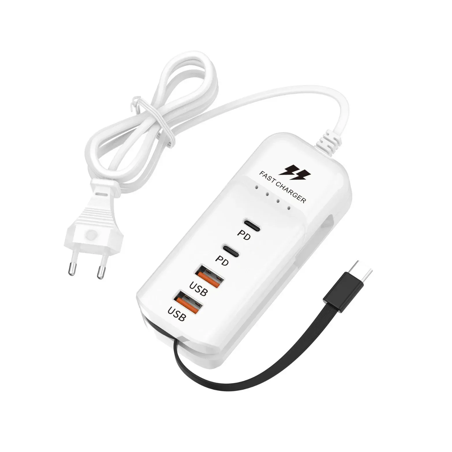 Chargeur USB-C PD à charge rapide avec hub multiport pour téléphone portable, prise UE/US 8